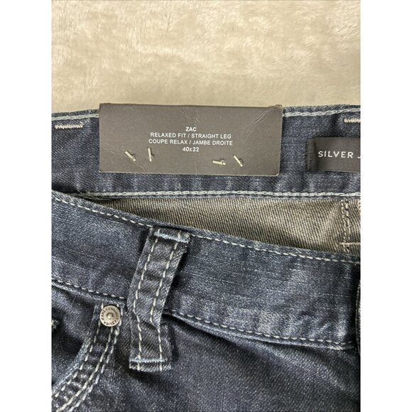 NWT Silver Jeans Men’s Size 40x32 Zac Relaxed Fit Straight Leg Dark Wash NEW - Picture 4 of 13